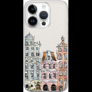 Leuke Telefoonhoesjes - Hoesje geschikt voor iPhone 14 Pro - Grachtenpandjes - Soft case - TPU - Print / Illustratie - Multi