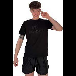 PunchR™ Logo's Sportswear T-Shirt Kids Katoen Zwart Zwart - Maat 140 | 10 Jaar