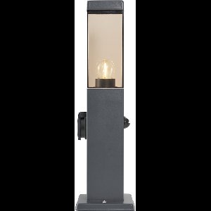 QAZQA malios - Moderne Staande Buitenlamp | Staande Lamp voor buiten - 1 lichts - H 45 cm - Donkergrijs - Buitenverlichting