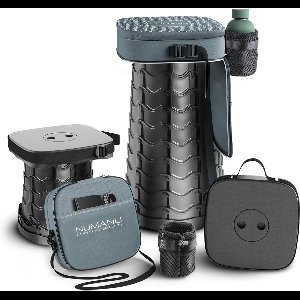 Opvouwbare kruk met verstelbare hoogte en draagtas voor buiten en reizen