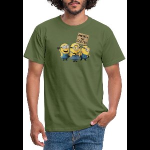 Minions Met Schild Umgeben Von Idioten T-Shirt Heren