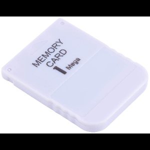 1 MB geheugenkaart voor Sony PS, PS1 geheugenkaart, compatibel met alle PlayStation-spellen, wit