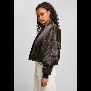 Urban Classics - Short Oversized Satin Bomber jacket - 5XL - Zwart
