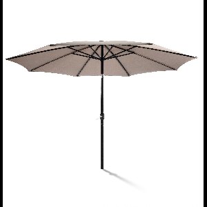 Parasol 350 cm Aluminium Kantelbaar met Beschermhoes | 8 Ribben | UPF50+ UV-bescherming | 48 mm Staander | Slingermechanisme | Waterafstotend | Stokparasol Taupe voor Tuin & Terras