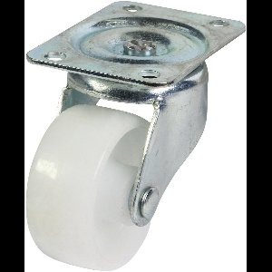 Domino® Zwenkwielen 100 mm Wit - Maximale Belasting 100kg - Draaiende plaat - Zonder Rem - Polyamide Wiele - Reservewielen Meubelroller Meubelwielen Wieltjes Zwaarlastwiele Trolleywielen