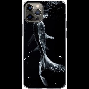 Telefoonhoesje Geschikt voor iPhone 12 Pro hoesje - Koi - Vissen - Water - Zwart - Siliconen Telefoonhoesje Telefoonhoesje