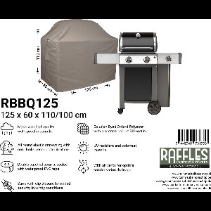 Raffles Covers BBQ hoes - 125 x 60 H: 110 cm - RBBQ125 - Waterdicht - Ademend - UV-bestendig - Elastisch rijgkoord - Beschermhoes tuinmeubelen
