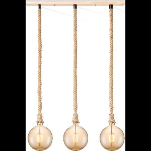 Home Sweet Home hanglamp Leonardo Globe - hanglamp inclusief 3 LED filament lamp G18- dimbaar - pendel lengte 100 cm - inclusief E27 LED lamp - amber