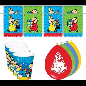 Bumba kinderfeestje versiering - verjaardag - 2x vlaggetjes - 8x bekers - 16x ballonnen - voor 8 personen