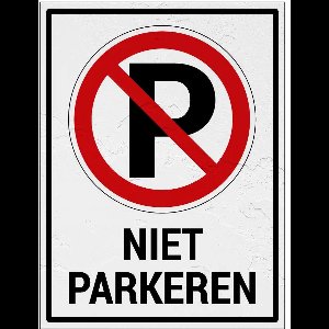 Niet parkeren bord met tekst - Sign Again materiaal - 40 x 30 cm