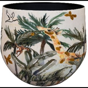 TS Collection - Bloempot Safari dream - 28x25 - Metaal & Epoxy - Exclusieve woonitems voor binnen - Handgemaakt - Unieke print - Designed by Lammie