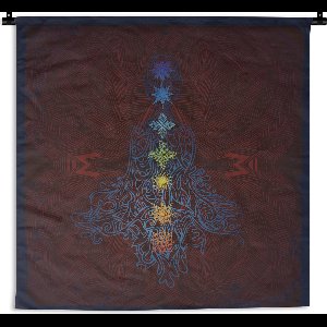 Wandkleed De Zeven Chakra's - Sierlijke illustratie van de zeven chakra's Wandkleed katoen 60x60 cm - Wandtapijt met foto