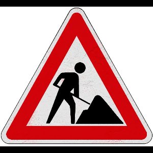 Werk in uitvoering bord - J16 - Sign Again materiaal - 15 cm