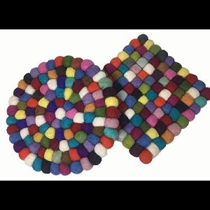 Onderzetters Coasters Milieuvriendelijk 2 Stuk 10cm Kleurrijke Ronde En Vierkante