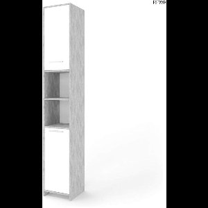 RFWR® Badkamerkast 30 x 190 cm met Opbergruimte in Beton en Wit