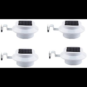 ANMI® 4 stuks Solar Gootlampen Buiten - LED Wit - IP65 Waterdicht - Automatische Schemerverlichting - voor Tuin/Oprit/Pad/Gazon