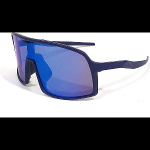 Garpex® Fietsbril - Sportbril - Gepolariseerde Zonnebril - Racefiets - Mountainbike - Motor - Donkerblauw Frame Blauwe Glazen