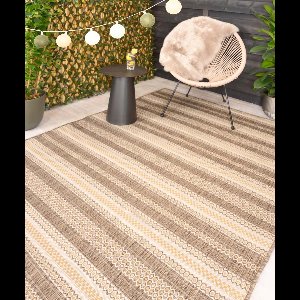 Buitenkleed strepen - Coastal Path beige 80x150 cm