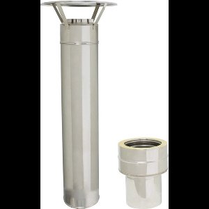 Livin' Flame - Houtkachel Rookkanaal pannendak - Livin' Flame - Roestvrij staal -