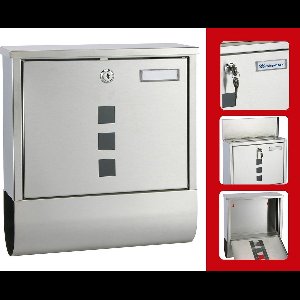 Haushalt Brievenbus Staal Inclusief Krantenhouder - 30,5 x 9,6 x 33,5 cm