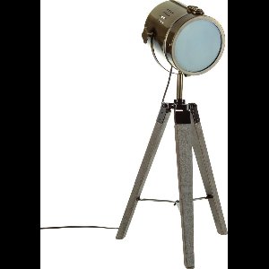 Atmosphera Tafellamp Thor - metaal/hout - brons - H68 cm - Leeslamp - Designlamp - Statief lamp