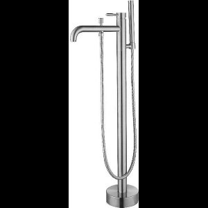 Mawialux vrijstaande badkraan met handdouche - Rond - Geborsteld RVS - Lagos