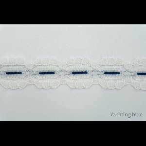 Kant wit blauwe streep - sier kant - fournituren - lengte 2 meter - lint - stof - afwerkband - katoenen band - naaien - decoratieband -