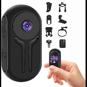 Ynkkvre - Mini Action Cam - Action Camera - Sport Camera - Bodycam - Lichaamscamera - Handsfree POV-camcorder - 1080p HD & nachtzicht - Cyclische opname tot 120 min - Magnetische accessoires - 350 mAh batterij