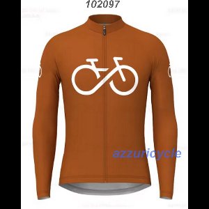 Fietsshirt lange mouw XL bruin met opdruk