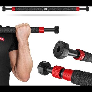 Hop-Sport HS-M050DP Optrekstang – Verstelbare Deur Pull-Up Bar met Bevestigingssysteem en 3-Laagse Antislip Bekleding - Ideaal voor Thuisfitness