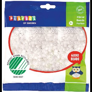 Playbox midi strijkkralen Wit 6000 stuks, strijkparels scholen