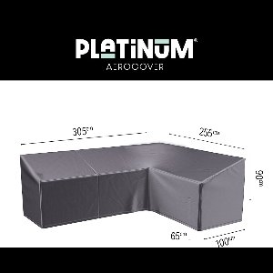Platinum AeroCover - Loungebankhoes L-vorm - 305x255x100xH65/90 Rechts - Ademend - Waterproof - Hoge kleurechtheid