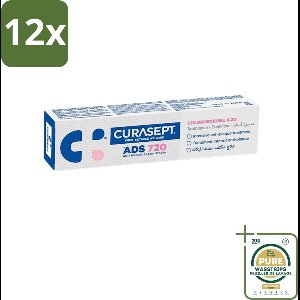 Curasept - ADS 720 Gel-Tandpasta - Chloorhexidine 0.20% - Beschermt Tandvlees & Tanden - 75 ml - Voordeelverpakking - 12 stuks - Tandvleesproblemen - Gevoelig tandvlees