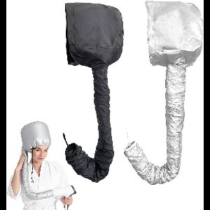 2 stuks Haardroogkap - Droogkap - Haardroogkap - Stoomkap - Föhn-opzetstuk - Verstelbare - Snel Drogend - Zacht voor drogen styling krullen diepe conditionering - Zwart, Zilver