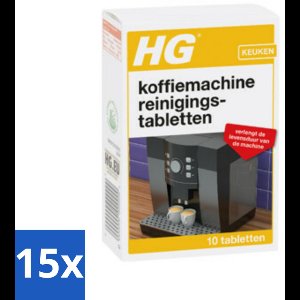 HG - Koffiemachine Reinigingstabletten - Verlengt Levensduur Machine - 10 Tabletten - Bulkverpakking - 15 stuks