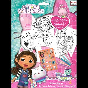 Gabby's Dollhouse Kleurset voor Kinderen met Tekenblok en Kleurpotloden