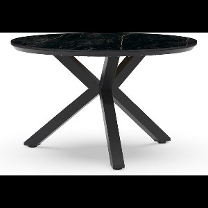 Tierra Outdoor Tuintafel Orbital Marble - Ronde Tuintafel - Aluminium en Trespa - Marmerlook - Ø120cm