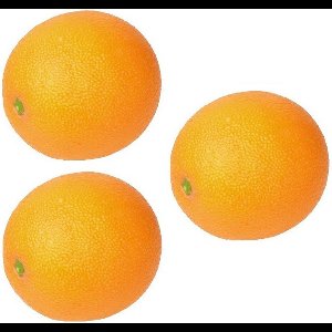 Kunst sinaasappel - 3x - 8 cm - verzwaard - nepfruit - realistische decoratie - Fruitschaal - namaak fruit