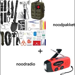Noodpakket - 142 delige Survival kit - Overlevingspakket - Survivalsets -Noodpakket oorlog - Inclusief Noodradio