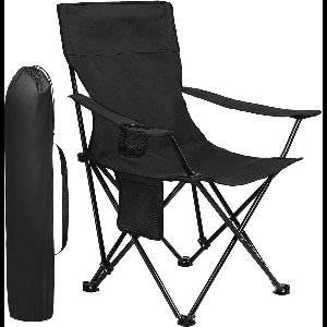 Strandstoel Opvouwbaar - Campingstoel - Vouwstoel - Inklapbaar - Zwart