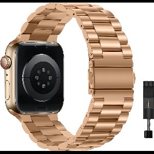 Innerlight® Metal - Rose Goud - 38/40/41mm - Metalen bandje geschikt voor Apple Watch - Stainless Steel Watch Band - Geschikt als Apple watch bandje voor Series 1/2/3/4/5/6/7/8/9/10/SE