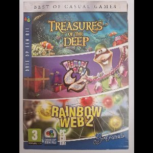 Best of Casual Games box Treasures of the Deep, Diamond Drop 2, Rainbow Web 2 (PC games / Windows)