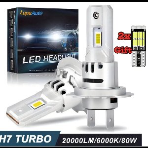 Dimlicht LED H7 6000K Wit set 2 Stuks [Koplampen - DimLicht - 300% Helderheid 6000K Wit 2025 Nieuw Model Met Ventilator