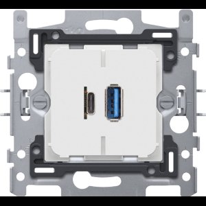 Niko - Dubbele smart USB-A USB-C lader met schroefklemmen - 420-00512