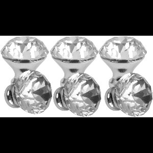 Domino® Meubelknop CRYSTAL A30mm M6 - WIT – 6 stuk - Hoge Kwaliteit Kastknop Deurknop - Deurknoppen voor kasten - Deurknopjes Meubelknoppen - Keukenkast Grepen - Ladeknop - Ladegreep - Kastgrepen