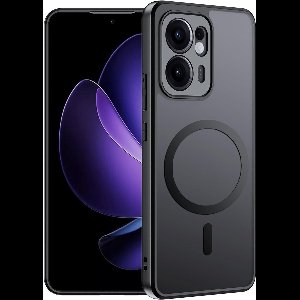 Zandarix Geschikt voor Oppo Reno 13F 5G / Reno 13 FS 5G - Geschikt voor Mag - Doorschijnend - Matte Back Coveer Hoesje - Zwart