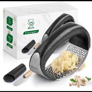 Bikolo® Knoflookpers - Knoflookpersen - Lookpers - Knoflookpers RVS - Vaatwasserbestendig - Inclusief Borstel & Peller & Mesje