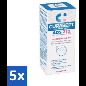 Curasept - Mondspoeling - 0,12% Chloorhexidine - Versterkt Tandvlees & Beschermt Tanden - 200 ml - Bulkverpakking - 5 stuks