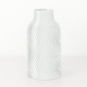 Dastium Home Grote Vaas - Glanzend Wit - H50cm - Japandi - Wavy patroon vaas - Design vaas van bio kunststof - Hoge vaas binnen