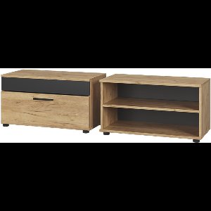 Vicco Berno Woonkamerkasten – 2 delen Eik goud/antraciet